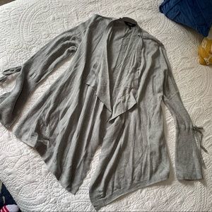 Simply Vera Vera Wang Light Gray Flowy Open Front Sweater - Size S